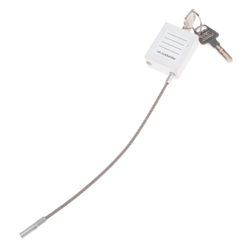 Bloqueio de isolamento de bloqueio de cadeado de segurança de cabo de aço inoxidável, 7 cores amarelas