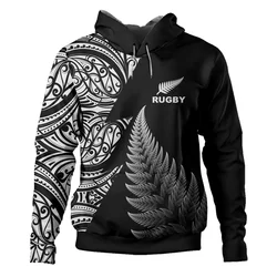 Nouvelle-Zélande Ora Silver Ferns Rugby Graphic Hoodie, Feel New In Hoodies, PVD Pullover for Men, Y2k, Y-
