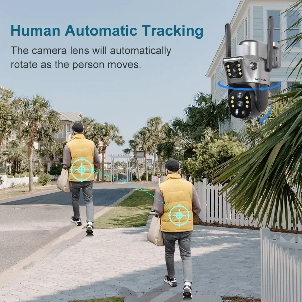 LS VISION 12MP 10X Zoom Dual Screen Solar Camera Outdoor 6K 4G/WiFi Three Lens Human Auto Tracking Security Cameras V380 Pro App