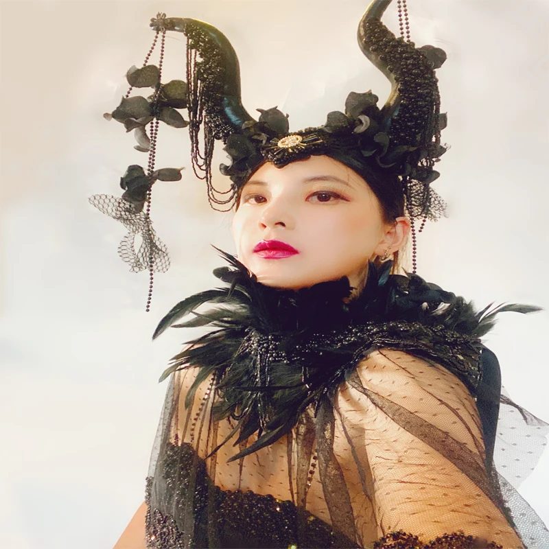 Mascarada fiesta de Halloween cuerno decoración divertido y extraño tocado fiesta COS accesorios para el cabello fiesta niña