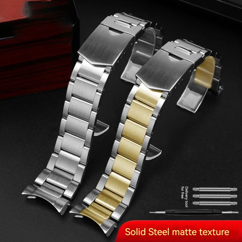 Solid Stainless Steel Watchband For Tudor Black Bay 79230 79730 Small red blue flower Heritage Watch Strap Wrist Bracelet 22mm