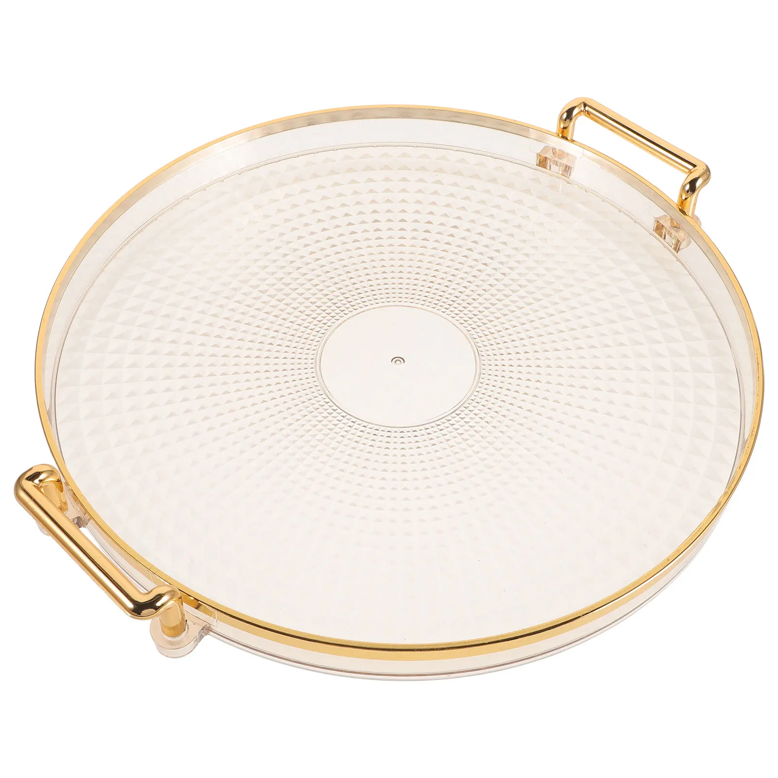صينية ذهبية مستديرة صينية تقديم زخرفية فاخرة لكوب الشاي وجبة خفيفة وطاولة القهوة المنزلية والفندق تستخدم متعددة الوظائف وخفيفة الوزن #6