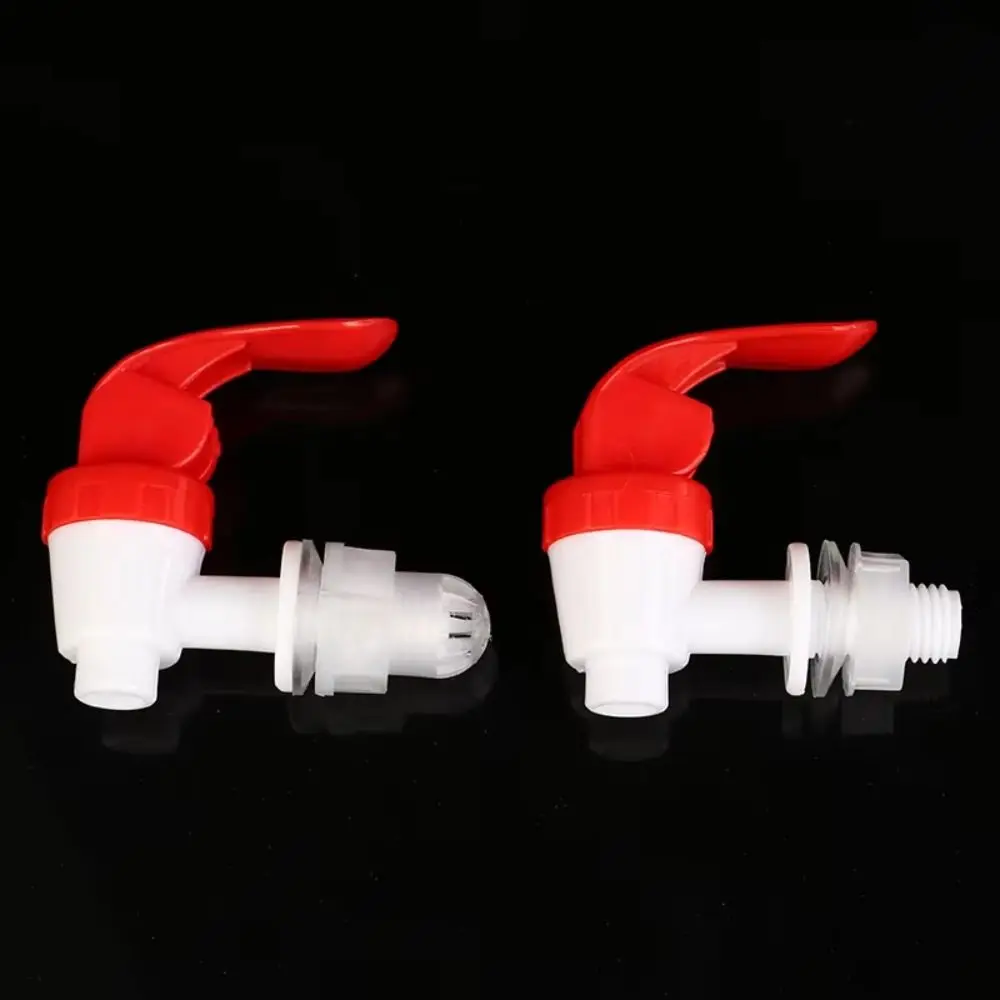 Lever Handle Beverage Dispenser Spigot Plastic Red Replacement Drink Tap Threaded Connector Food Grade Cold Drink Container