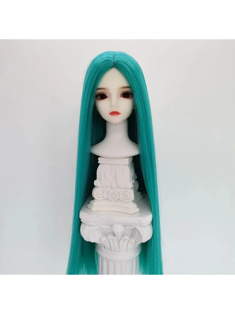 

(Парик куклы 1/3 1/4 1/6 1/8 по индивидуальному заказу для 60/45/30 см, мужская или женская кукла Bjd, древний стиль, средний разрез, длинные прямые волосы