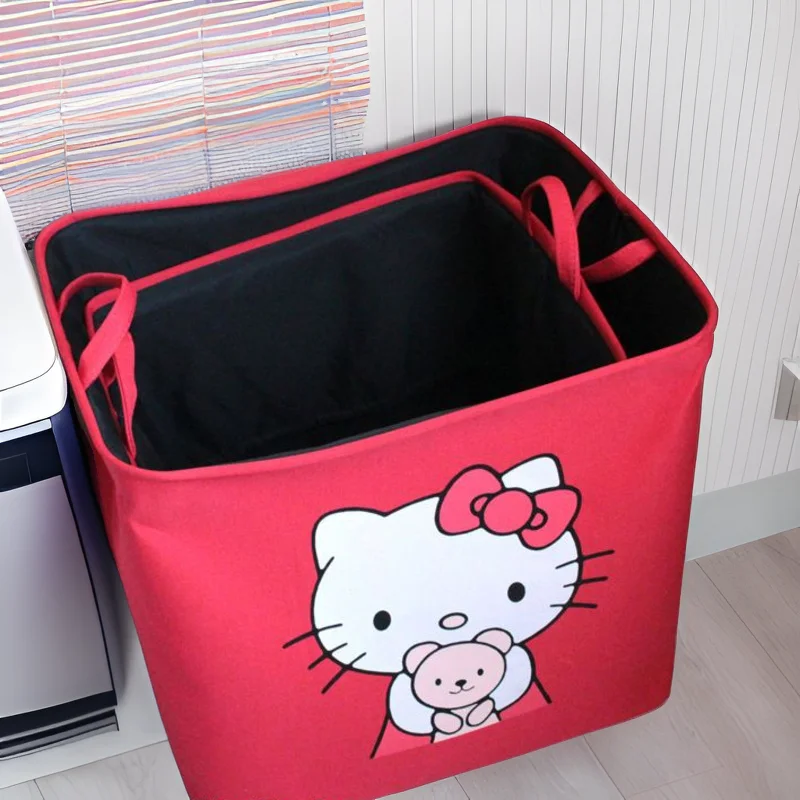 Sanrio Hello Kitty Dirty Clothes Basket Cute Foldable Storage Bag Bathroom Bedroom School Dormitory Dirty Clothes Storage Bag