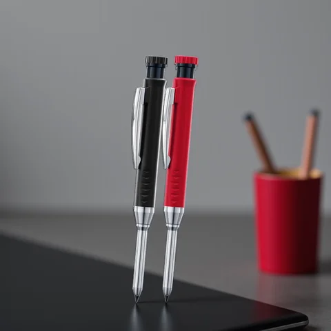 Solid Carpenter Mechanical Pencil with Sharpener Woodworking Tools 2.8mm 3 Colors Refill Construction Tools Stationery Supply