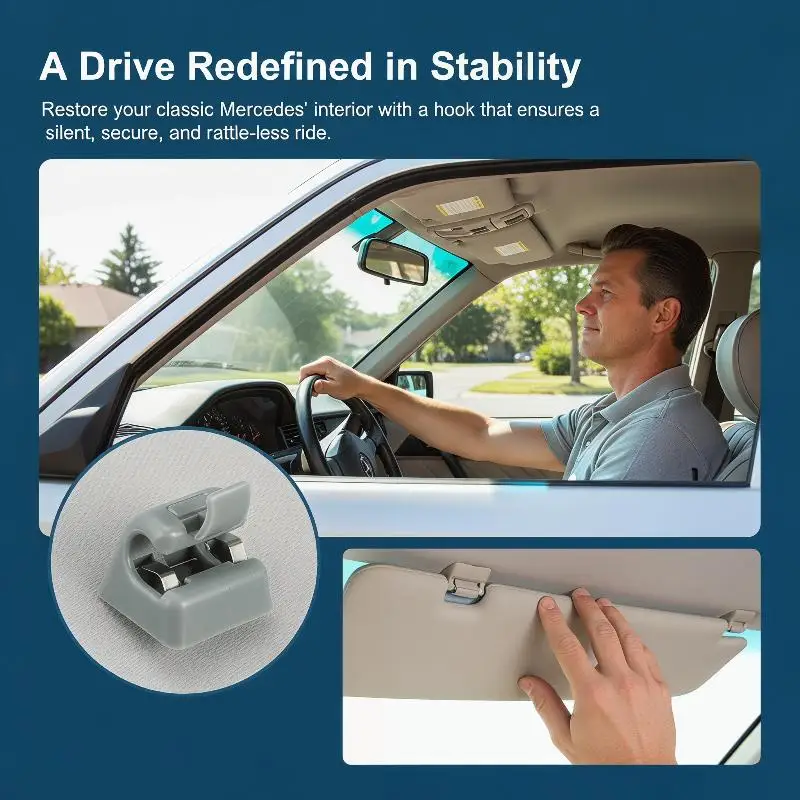 2PCS Car Sun Visor Holder Hook Clips #26-810-00-12-8412 Durable Retainer for Auto Interior Sunshade Replacement Part