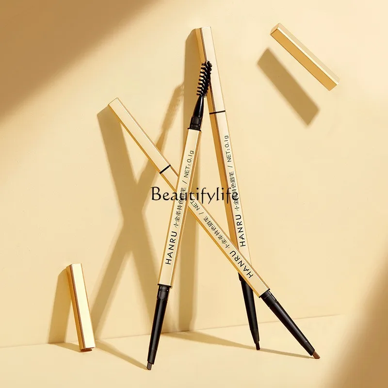 

Small gold bar double-headed eyebrow pencil, ultra-thin head, extremely fine waterproof sweat, long-lasting and non-decolorizing