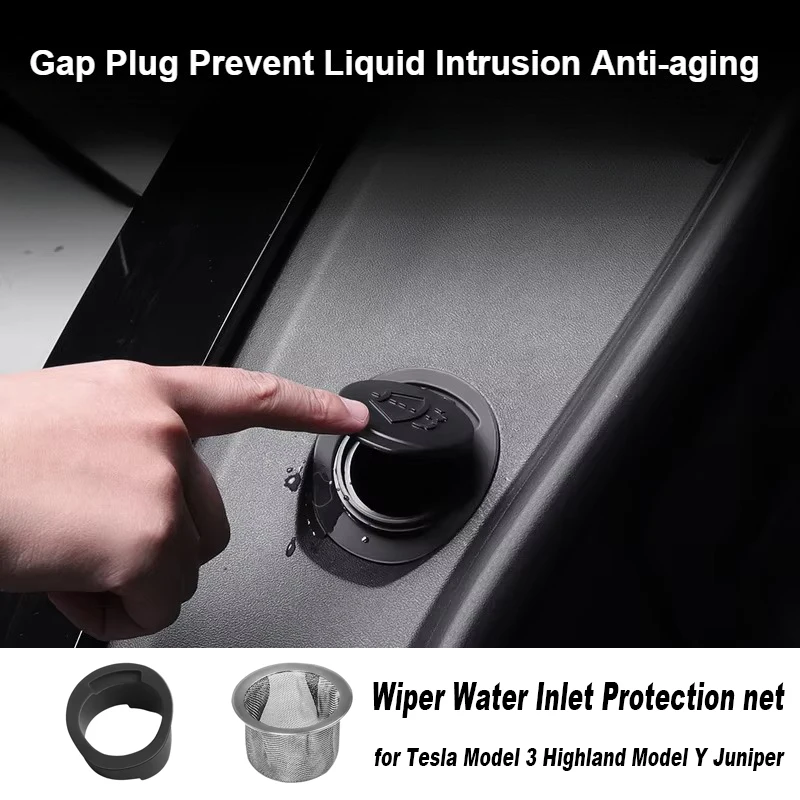 Wiper Water Inlet Protection for Tesla Model 3 Y Gap Plug Prevent Liquid Intrusion Anti-aging Model 3 Highland Model Y Juniper