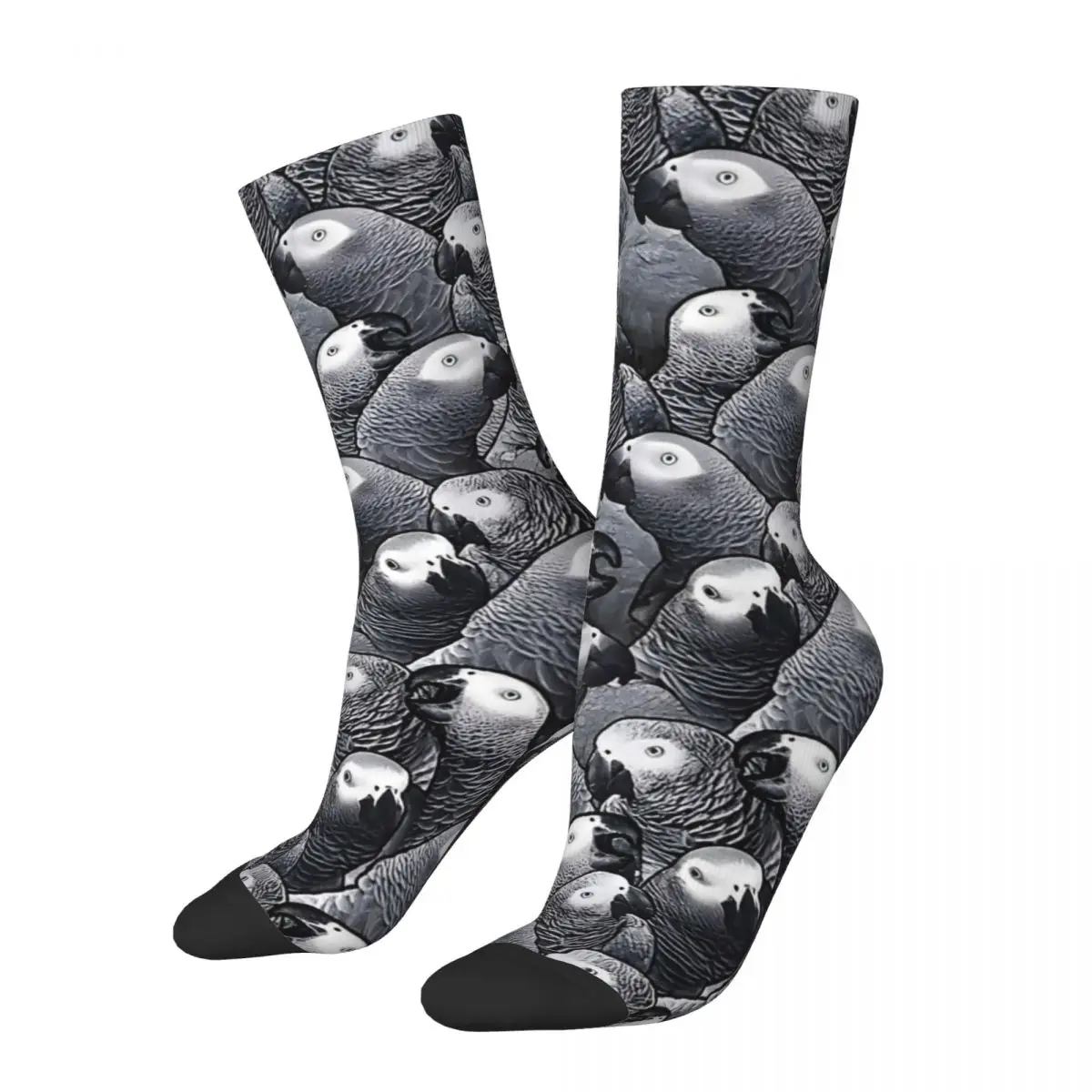 African Grey Parrot Unisex Winter Socks Hip Hop Happy Socks Street Style Crazy Sock