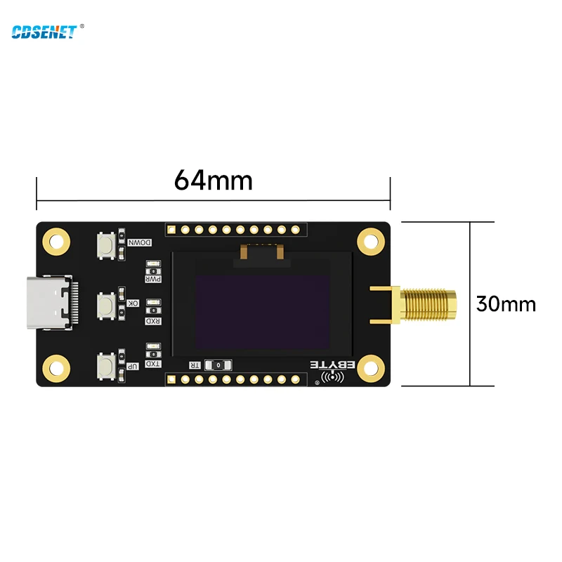 433 MHz Lora RF-Transceiver Offline-Testentwicklungskit OLED-Display CDSENET E32-400MBH-SC 30 dBm Langstrecken-Tastensteuerung