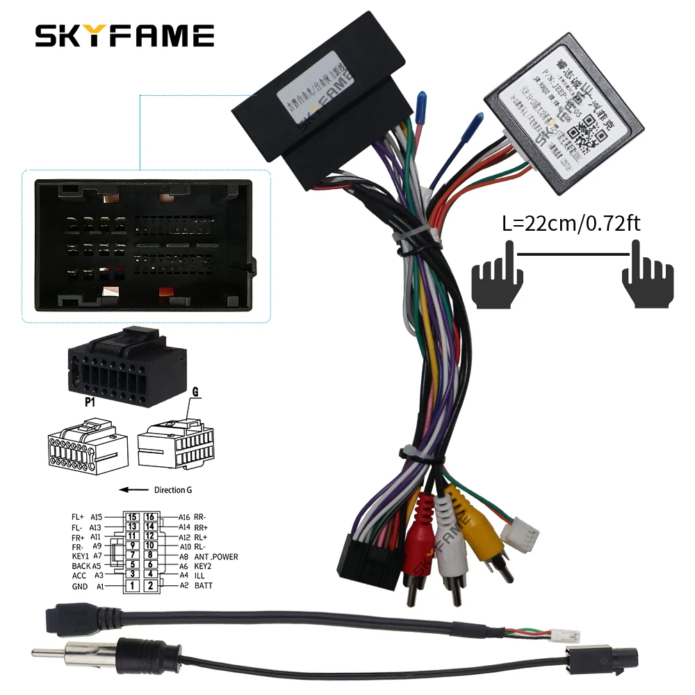 SKYFAME 16Pin Car Wiring Harness Adapter Canbus Box For Jeep Compass Grand Cherokee Renegade Wrangler Rubicon G-R5Z-JP55
