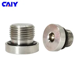 1/8“1/4”3/8“1/2” BSP Male 304 Stainless Steel Hex Socket End Cap Fluorine Rubber Ring Flange Hexagon Plug Water Oil Pipe Fitting