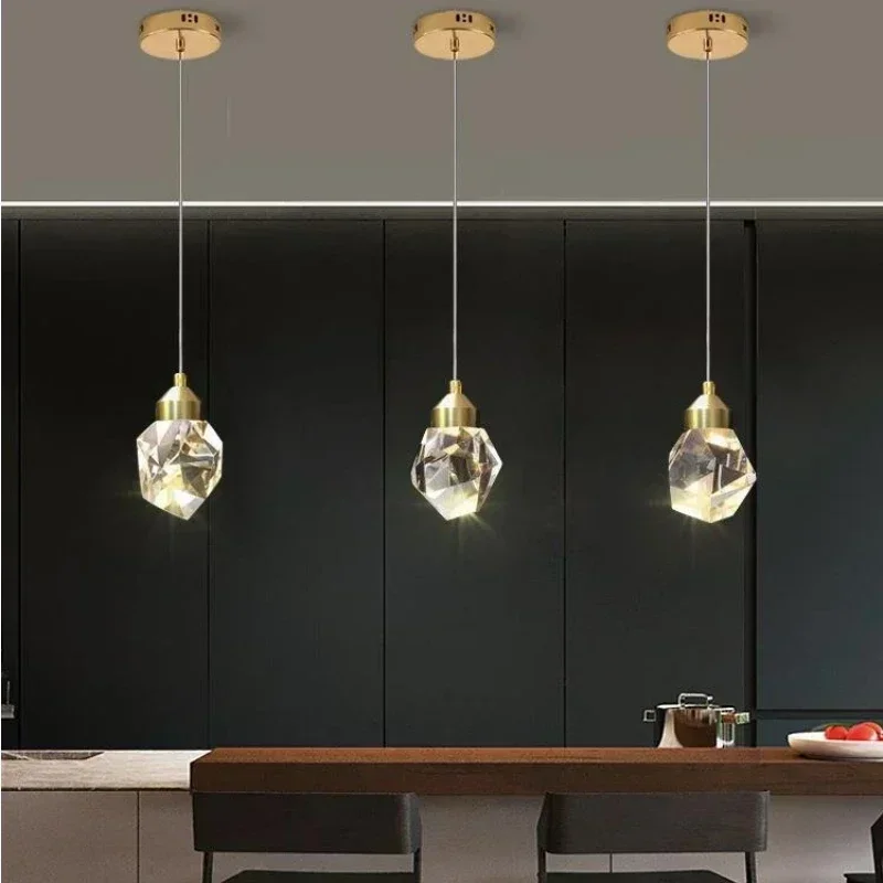 

Pendant Lights Bedroom Led Crystal Nordic Lamp Luminaire Decoration Hanging Lamps For Ceiling Room Decor Ceiling Lamp