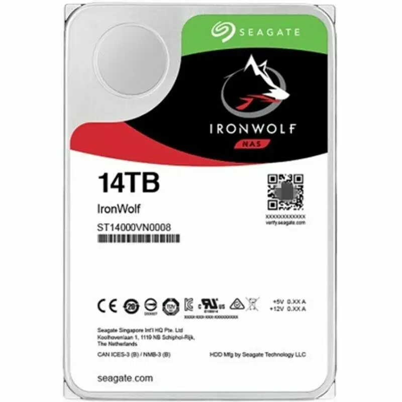 

Жесткий диск IronWolf 14 ТБ 3,5 дюйма SATA 6 Гбит/с 7,2 КБ NAS HDD ST14000VN0008 Новый