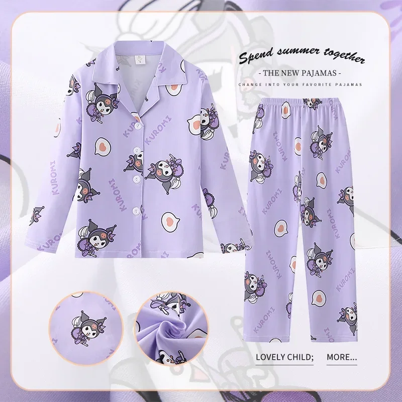 2023 novo anime pokemon pikachu pijamas para crianças primavera e outono modelos de manga comprida cardigan loungewear terno meninos menina presentes