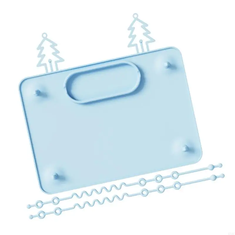 1 Set Silicone Suction Plate For Infants Toddler Portable Feeding Mat With Rope 4XBC