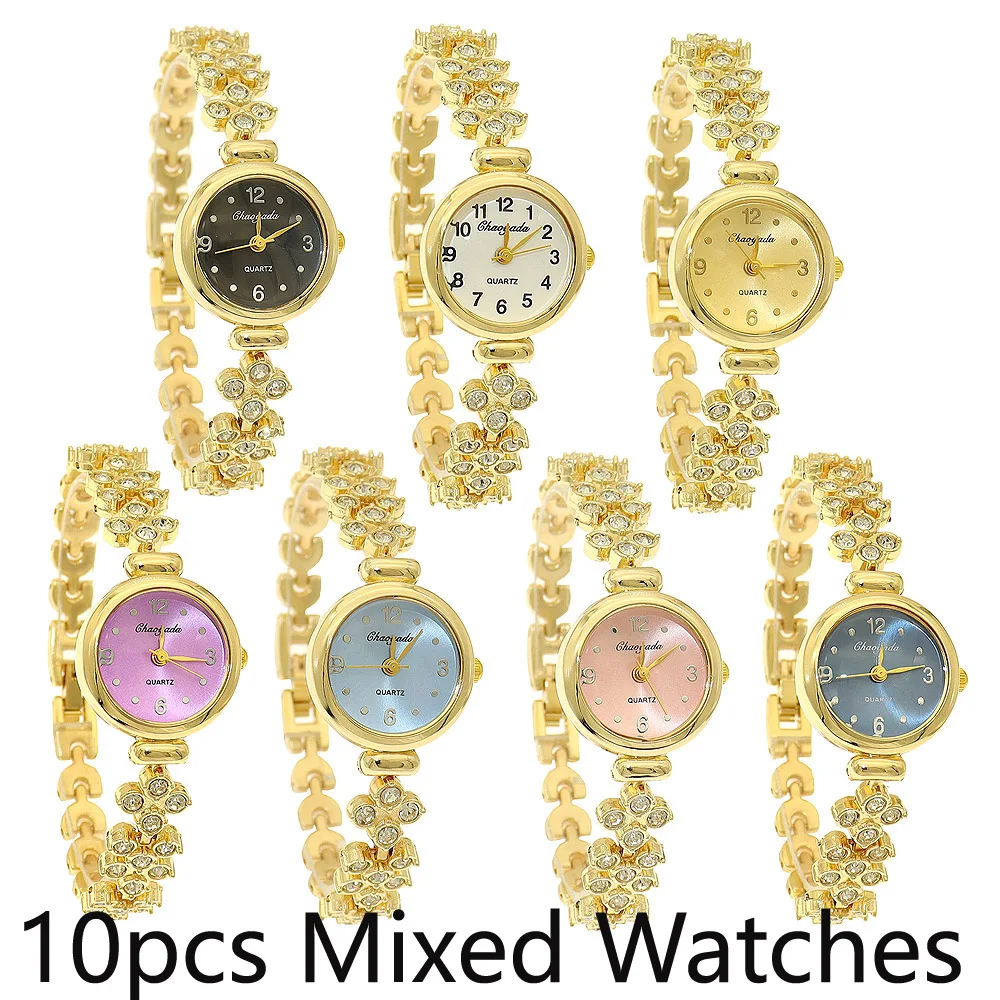 

10 шт. смешанные объемные наручные часы для женщин, женские кварцевые часы для девочек, деловые часы, роскошные простые кварцевые часы, ювелирные изделия