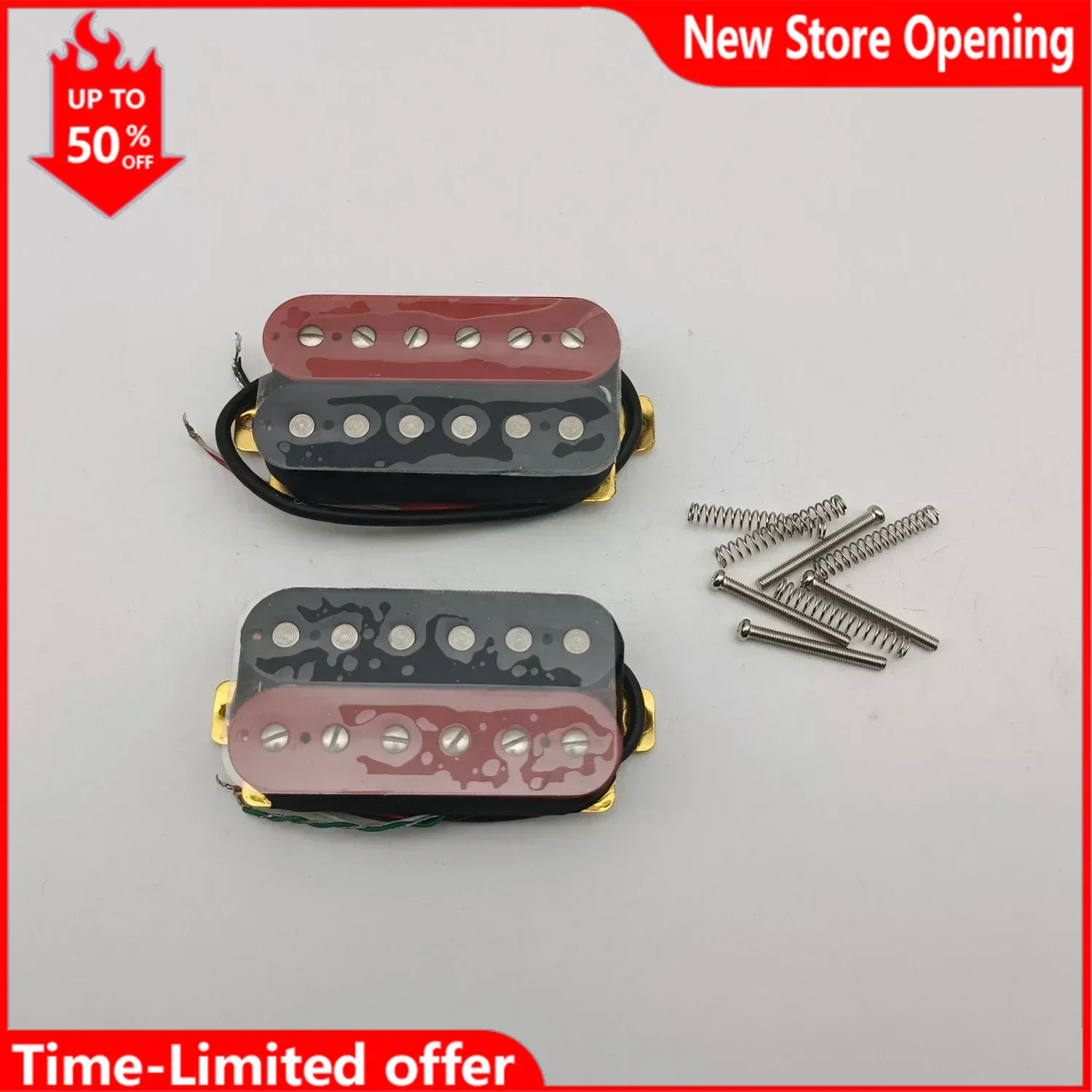 Classic Red & Black Humbucker Pickups, 4-Conductor with Wiring Harness for Musical Instruments Accessories