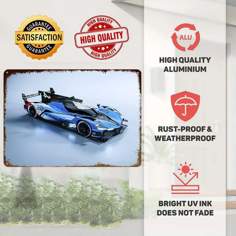 Alpine Racing Car Metal Poster Customized Wall Art Retro Vintage Tinplate Signs for Bedroom Decoration Gaming Living Room Decor