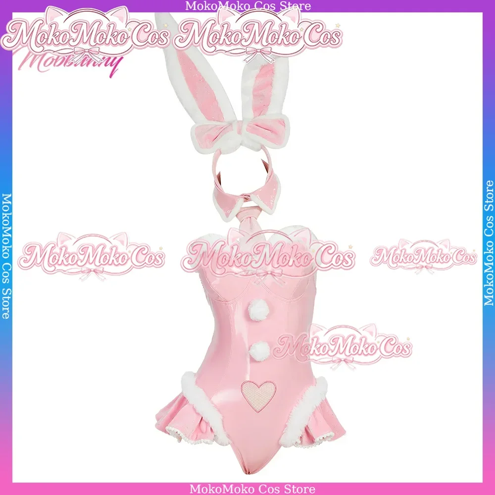 Women Lingerie Pink Bunny Girl Christmas Cosplay Costume Furry Heart Cutout Bodysuit With Bunny Ears Headaband And Tail Carnival