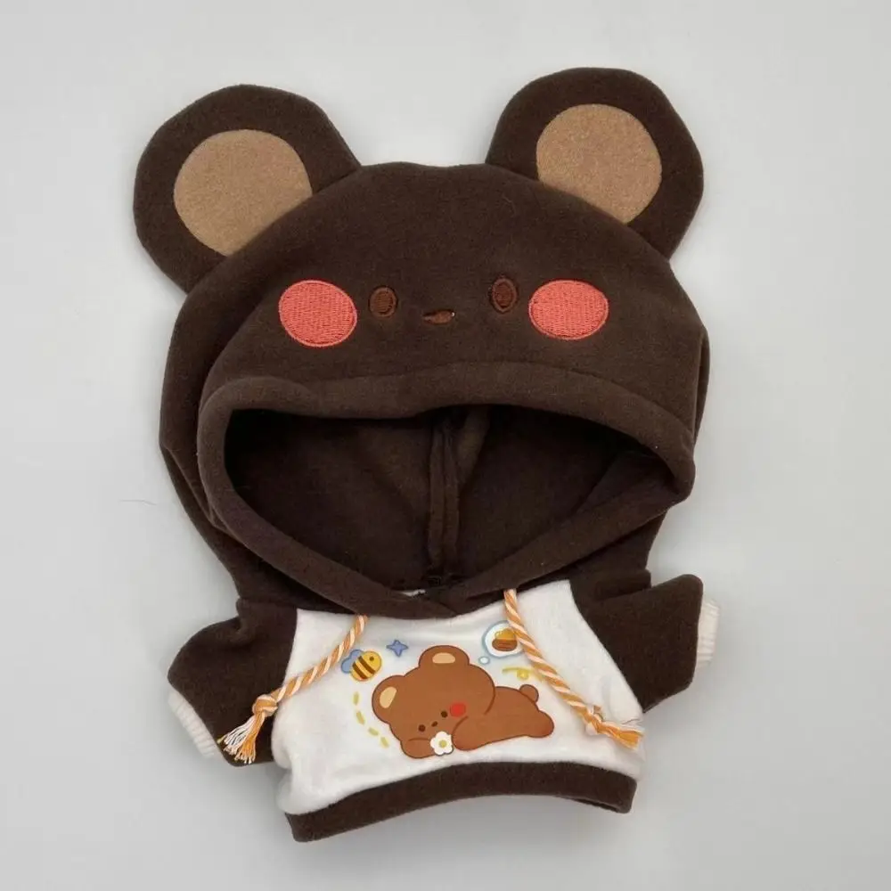 Ropa para muñecas de 20CM, regalo, accesorios para muñecas multicolores, suéter con orejas de Animal, accesorios para fotos de casa, sudaderas con capucha a juego de colores, juguete