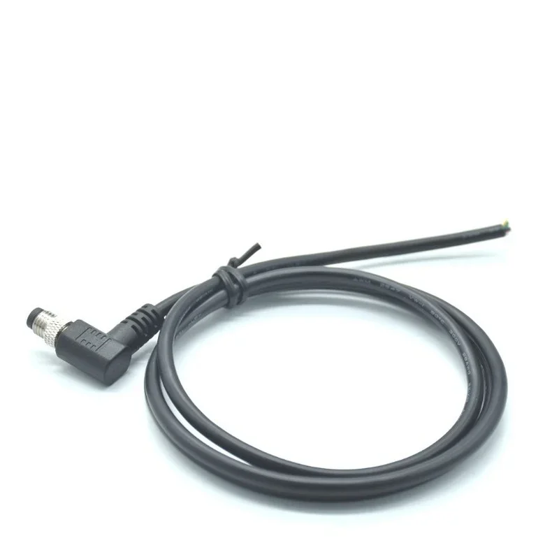 Afgeschermde Kabel M8-8P Mannelijke Elleboog 90 Graden Kabel 1 Meter Waterdichte Connector M8 Signaal Luchtvaart Plug Adapter