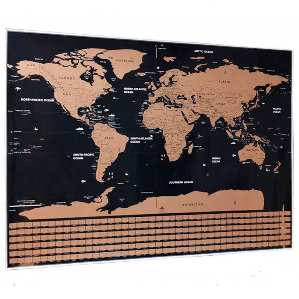 Deluxe Scratch Off Mapss Travel Gift, Record Global Mapss of Places You Have Traveled, Scratch Poster For Room Office Wall Decor