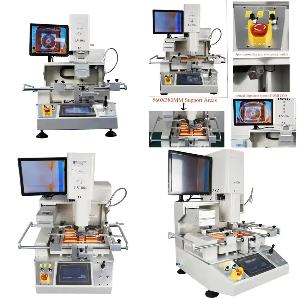 BGA Rework Station LV-08S 3 Zones Hot Air Touch Screen Solder Machine 5400W Soldering Tools Optical Alignment System