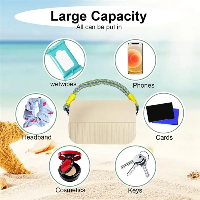 SYW-Phone Holder For Bogg Bag, Silica Cell Phone Case Holder Accessories For Bogg Bag Phone Holder Easy Install Apricot