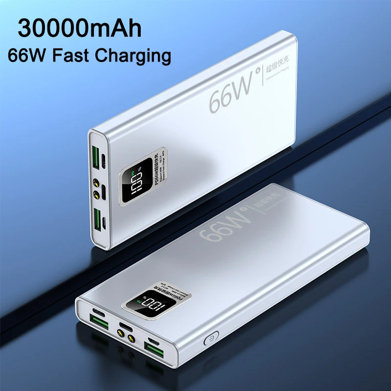 

Power Bank Dual USB Output 66W Super Fast Charging 30000mAh Powerbank External Battery Pack for iPhone Huawei P40 Xiaomi Samsung