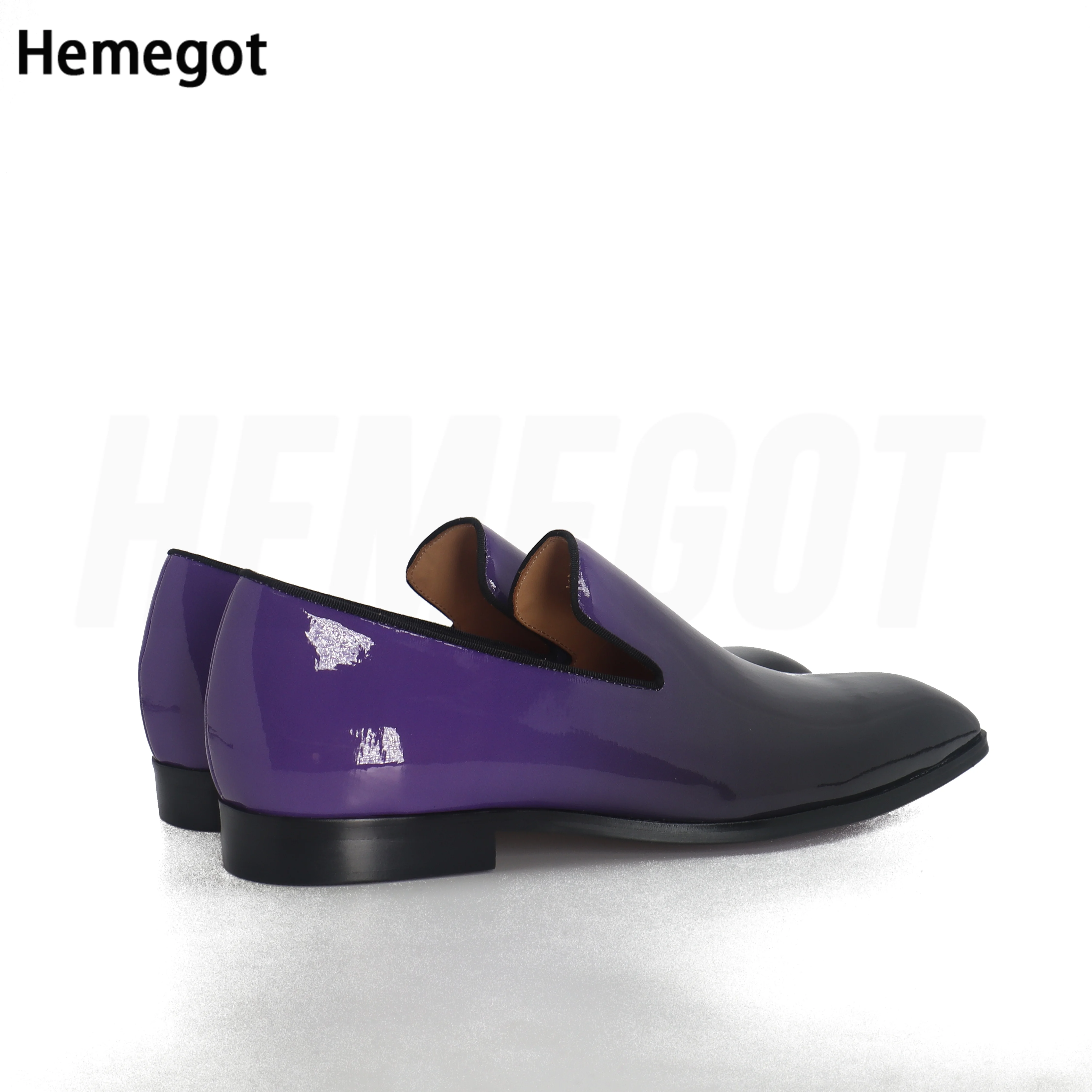 Men Gradient Color Black Purple Shoes Male One Foot Stomp Loafers Elegant Party Shoes Dress Shoes Male Footwear Pointed Toe Men