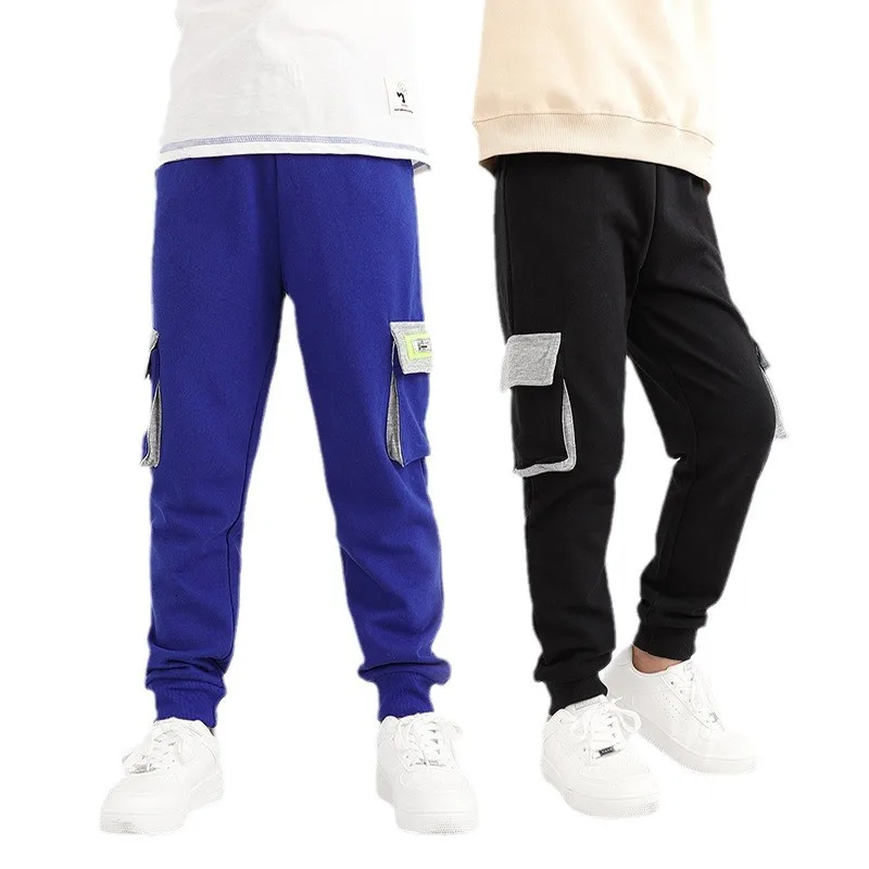 New Spring Korean Style 2026 Children's Sports Pants Kids Labeling Work Trousers For Children's Boys 4-13 Years Wear