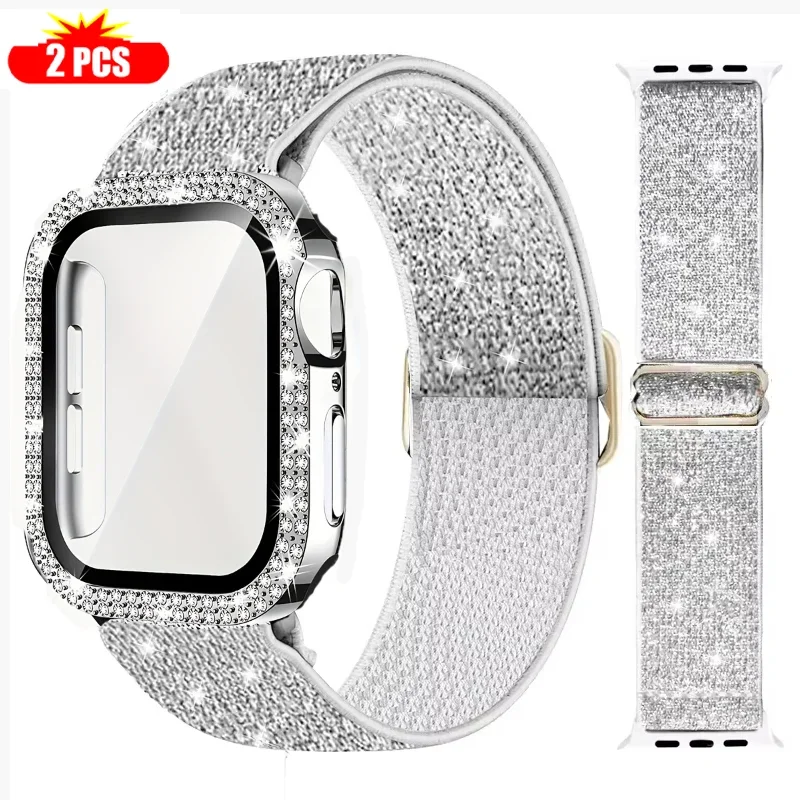 Band+Case for Apple Watch 45mm 41mm 40mm 44mm Screen Protector for Women Bracelet for IWatch 9 8 7 6 SE 5 4 3 Watch Accessories view 3