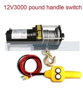 Electric Winch 12V Electric Hoist Car Winch 24V Winch Motor 1100W Horizontal Traction 3000 Lbs