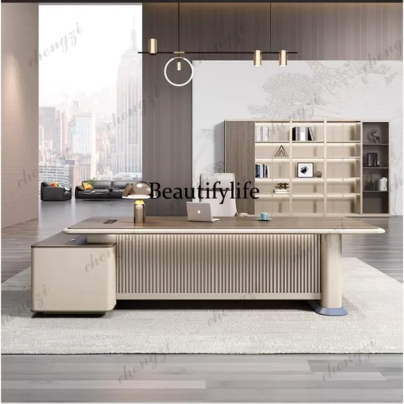 D80 High-end single desk office boss  simple modern class desk president desk combination