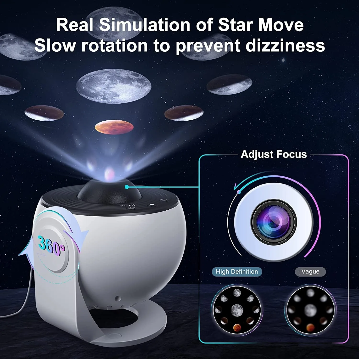 2024 NEW Galaxy Star Projector Night Light Planetarium Starry Sky Projector LED Lamp for Bedroom Room Decorative Nightlight