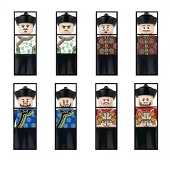 8PCS Chinese History Education Soldiers of The Ancient Qing Dynasty Assembly Mini Action Figures Building Block Bricks Boys Toys