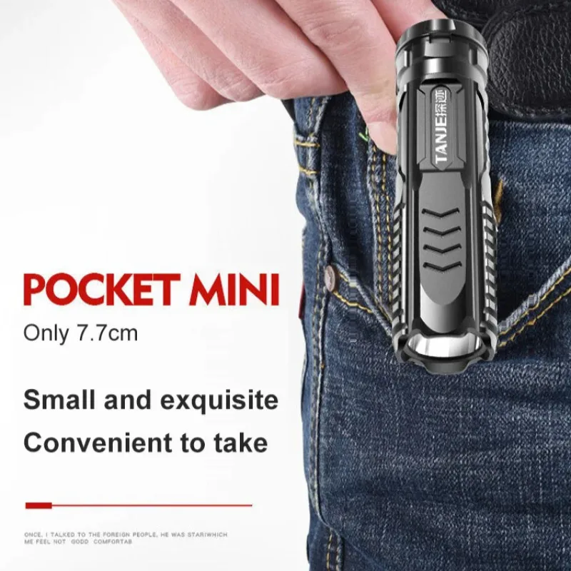 Home Multifunctional Emergency Mini Long Range Rechargeable Flashlight strong light-low light-sharp Multi-functional waterproof