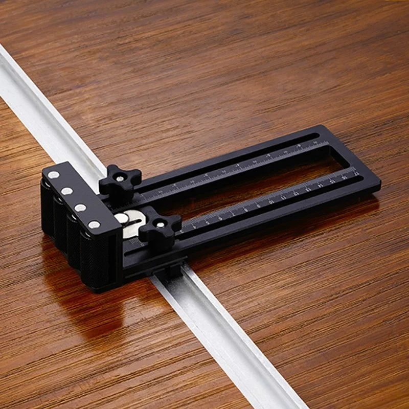 Aluminum Thin Board Cutting Stop Woodworking Saw Cut Positioner Table Saw Inverted Saw Safety Guide with One-Way Bearing Roller