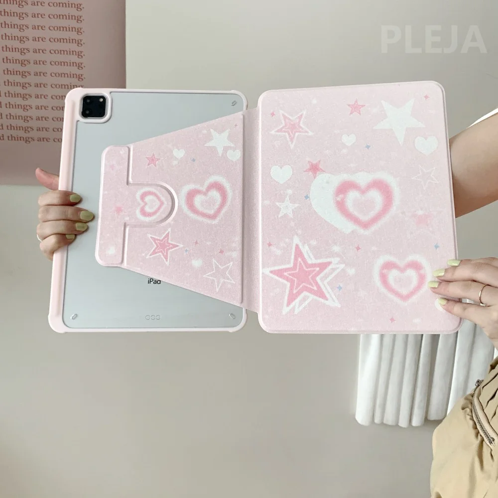 Cute Pink Heart Tablet Case For Apple iPad Pro 4 5 6 Generation 12.9 inches 11" 10th 7th 8th 9.7" mini 6 Air 5 4 3 10.9 inch