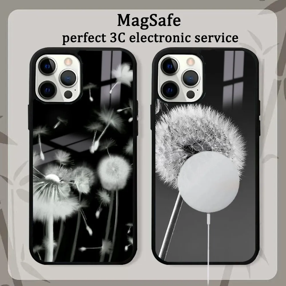 

Dandelion Phone Case For iPhone 15 14 13 12 11 Pro Max Plus Mini Mirror Magnetic Cover