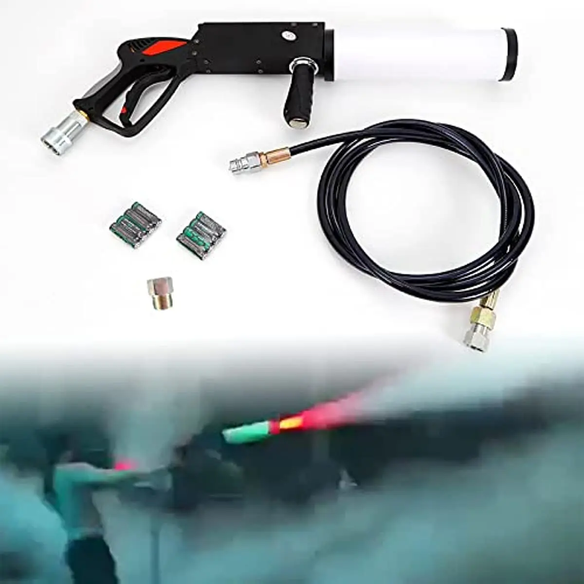 CO2 Fog Machine Handheld RGB LED CO2 Cannon Gun Jet Machine Club Bar DJ Effects Jet Machine Led Co2 Dj Gun