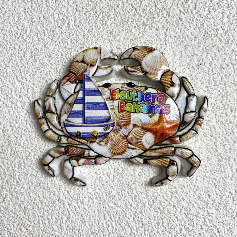 

Eleuthera Bahamas 3D Resin Crab Fridge Magnet - ‌Decorative Cute Crab Design, Perfect for Home & Office Decor