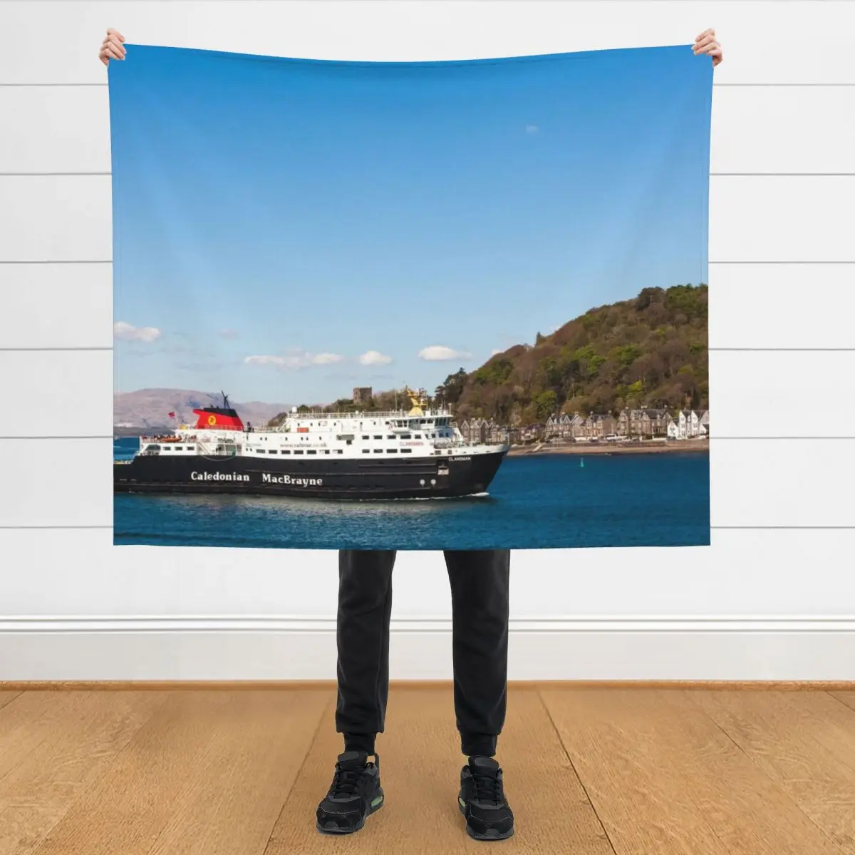 

Caledonian MacBrayne Throw Blanket Plush Plaid on the sofa funny gift Blankets