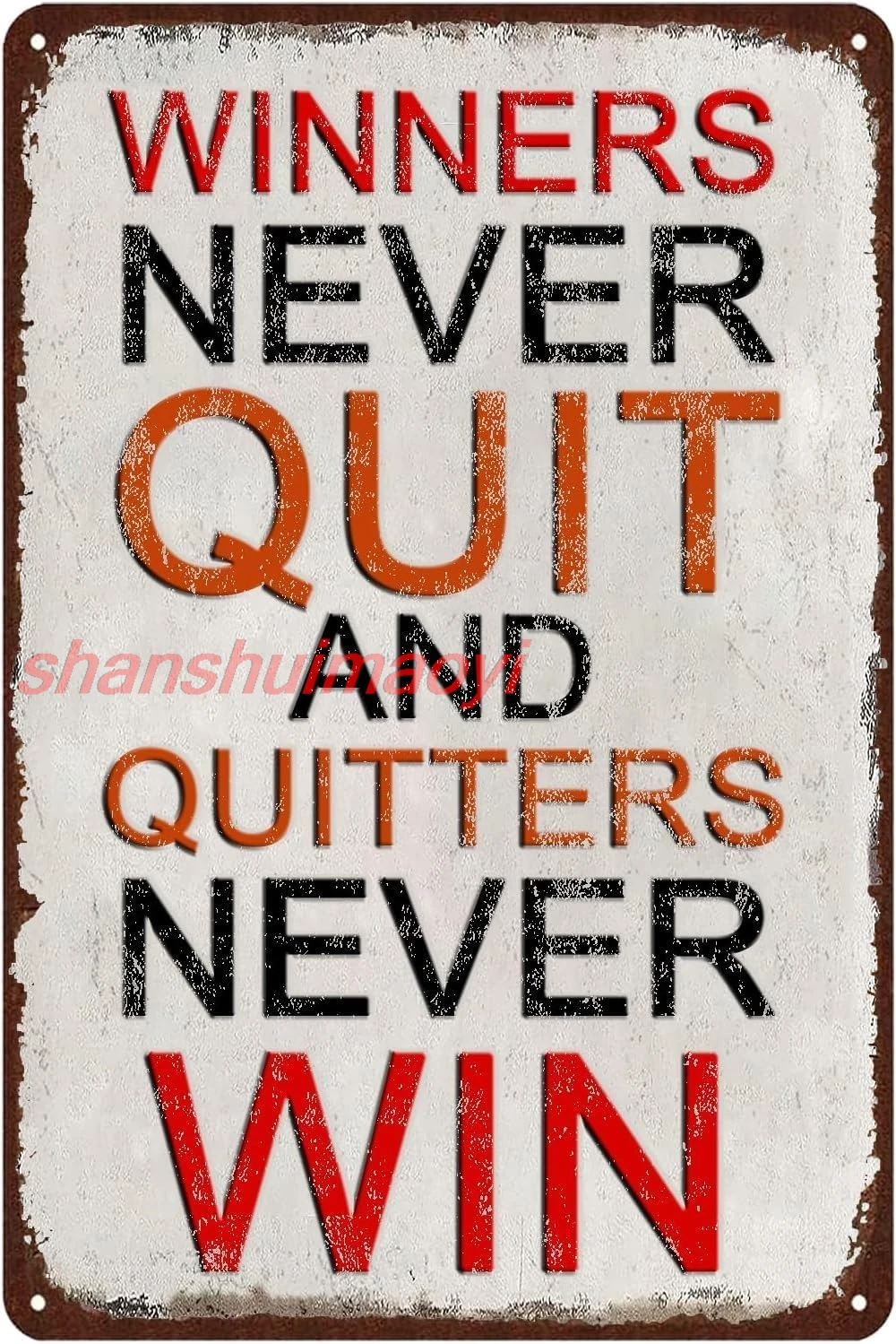 Winners Never Quit,Quitters Never Win Retro Metal Signs Motivational Vintage Tin Signs, Home Bar Cafe Man Cave Wall Deco ALI