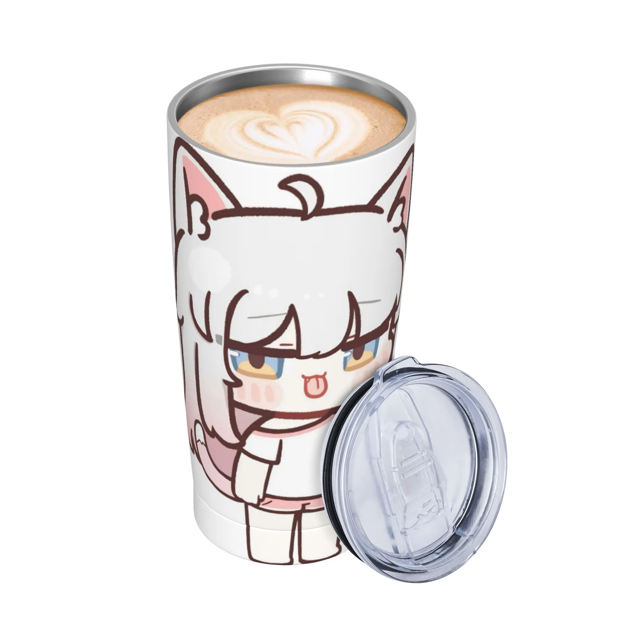 Trickcal C-Chibi Go Games Insulated Tumbler with Straws Lid  Stainless Steel Thermal Mug Double Wall Hot Cold Drinks Cup 20oz