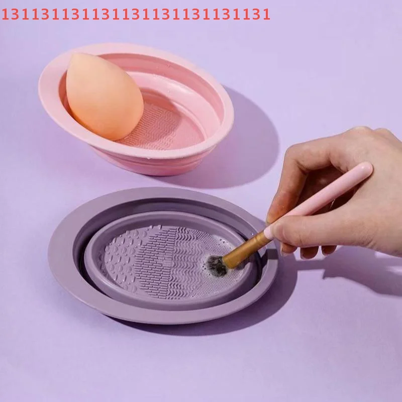 아이섀도우 브러쉬 세척 매트 뷰티 도구 스크러버 박스 부드러운 실리콘 메이크업 브러쉬 클리너 접이식 파우더 퍼프 세척 볼