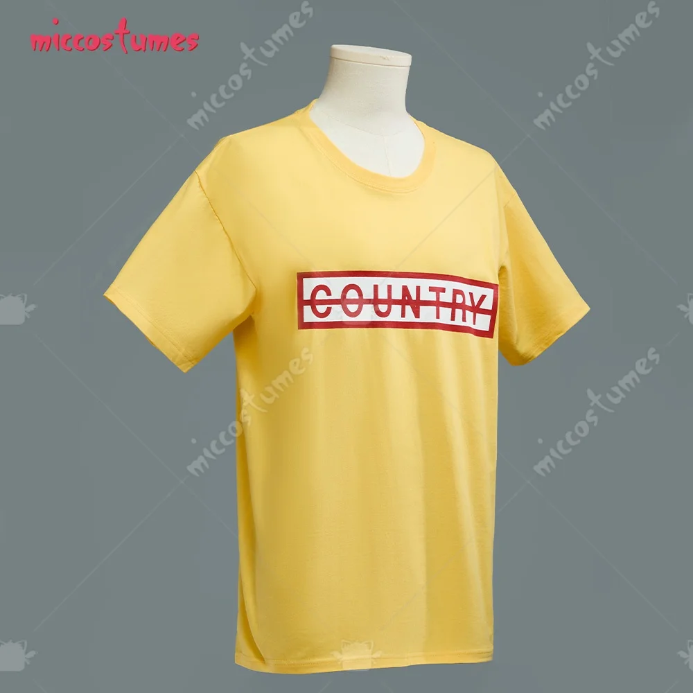 Miccostumes Anime Sakamoto Taro Cosplay Costume T-shirt with Apron and Badge Halloween Cosplay Costume - Image 5