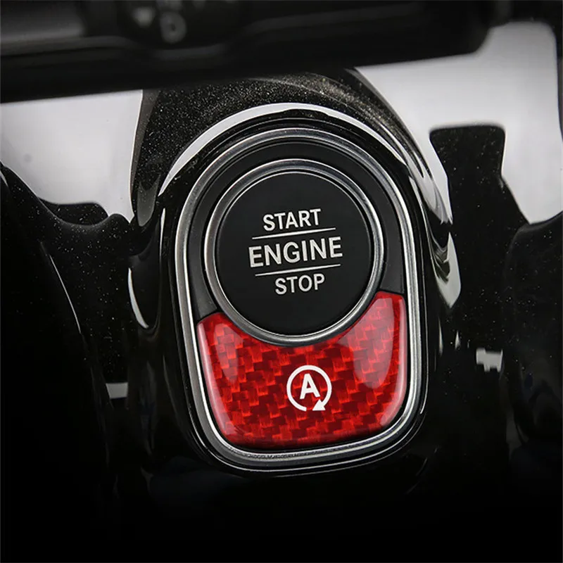 1 قطعة لمرسيدس بنز الفئة A و B-Class 2020 اكسسوارات السيارات محرك بدء إيقاف زر غطاء الكسوة ، اكسسوارات السيارات الداخلية #6
